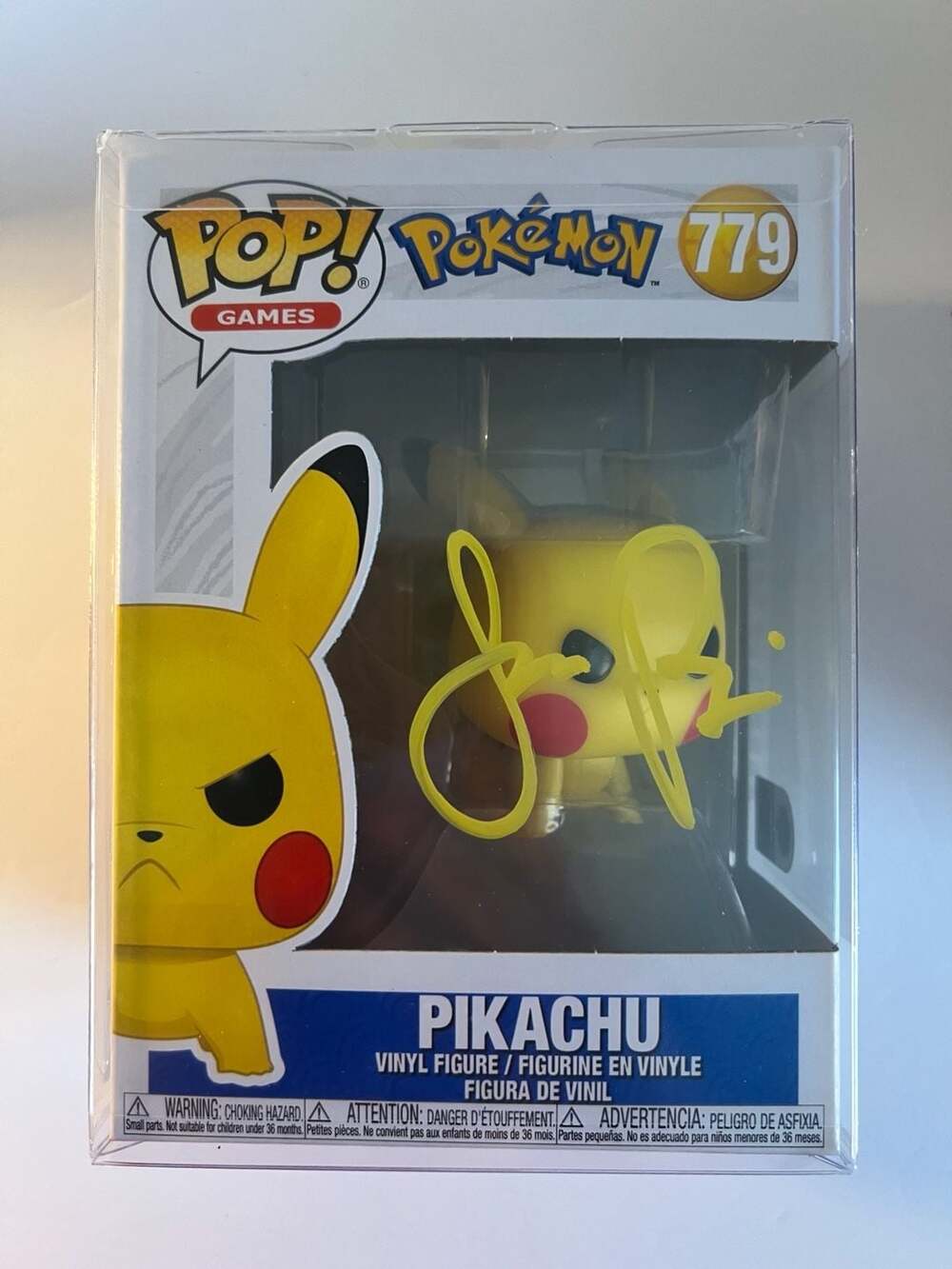 💥Funko Pop! Pokemon Pikachu Attack Stance #779 Signed by Jason Paige  SWAU COA
